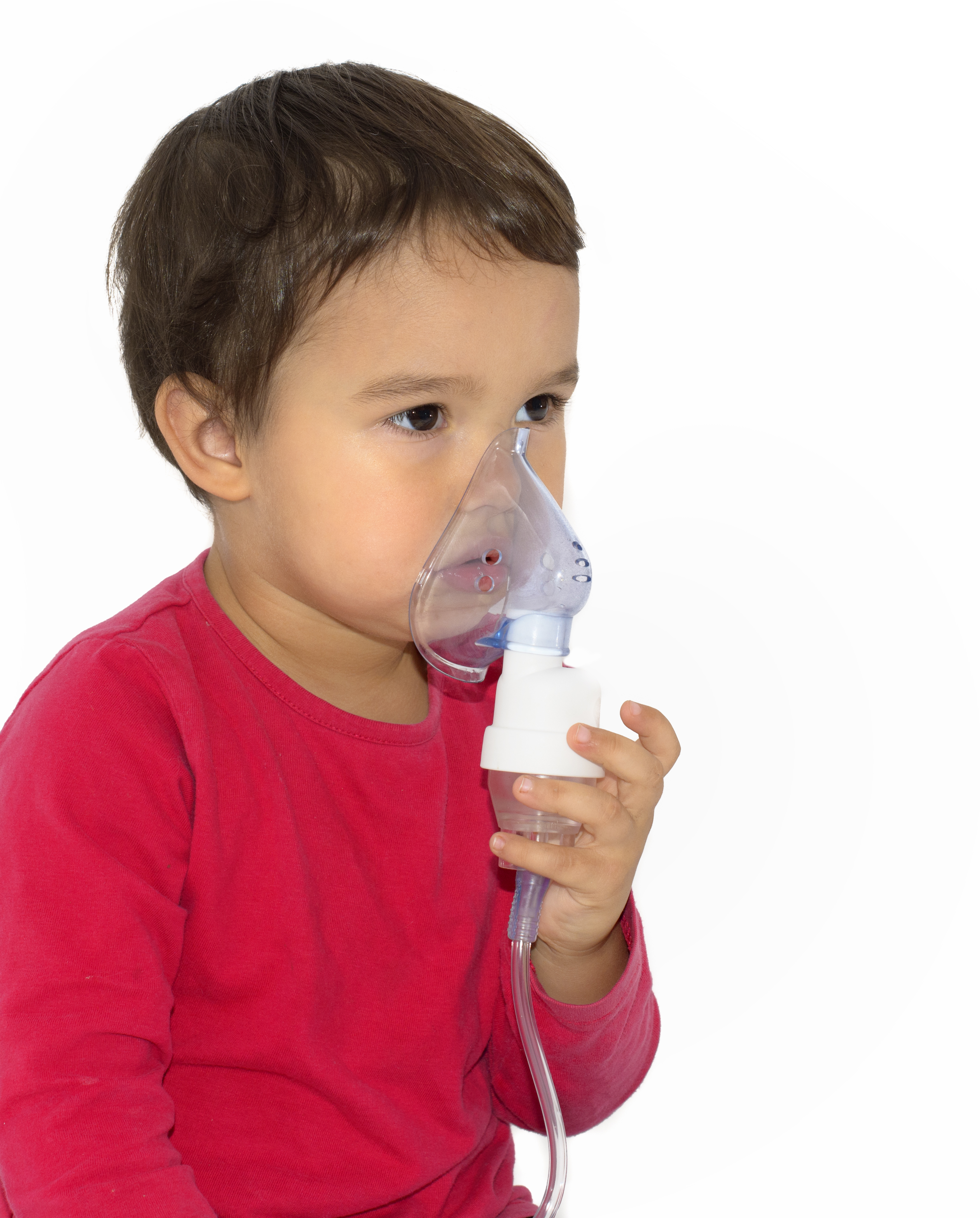 Young boy using a nebulizer.