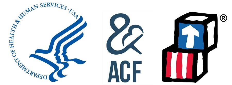 Logotipos del HHS, la ACF y Head Start alineados.