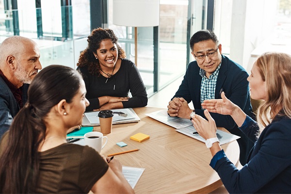 Program leaders at a meeting.