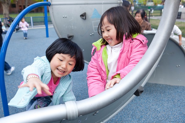 Children having fun in a playground.