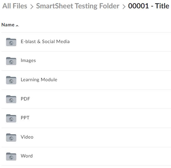 Box folder structure template for product submissions