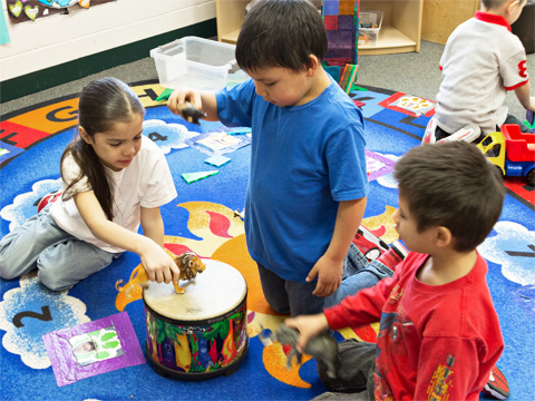 children playing with toys