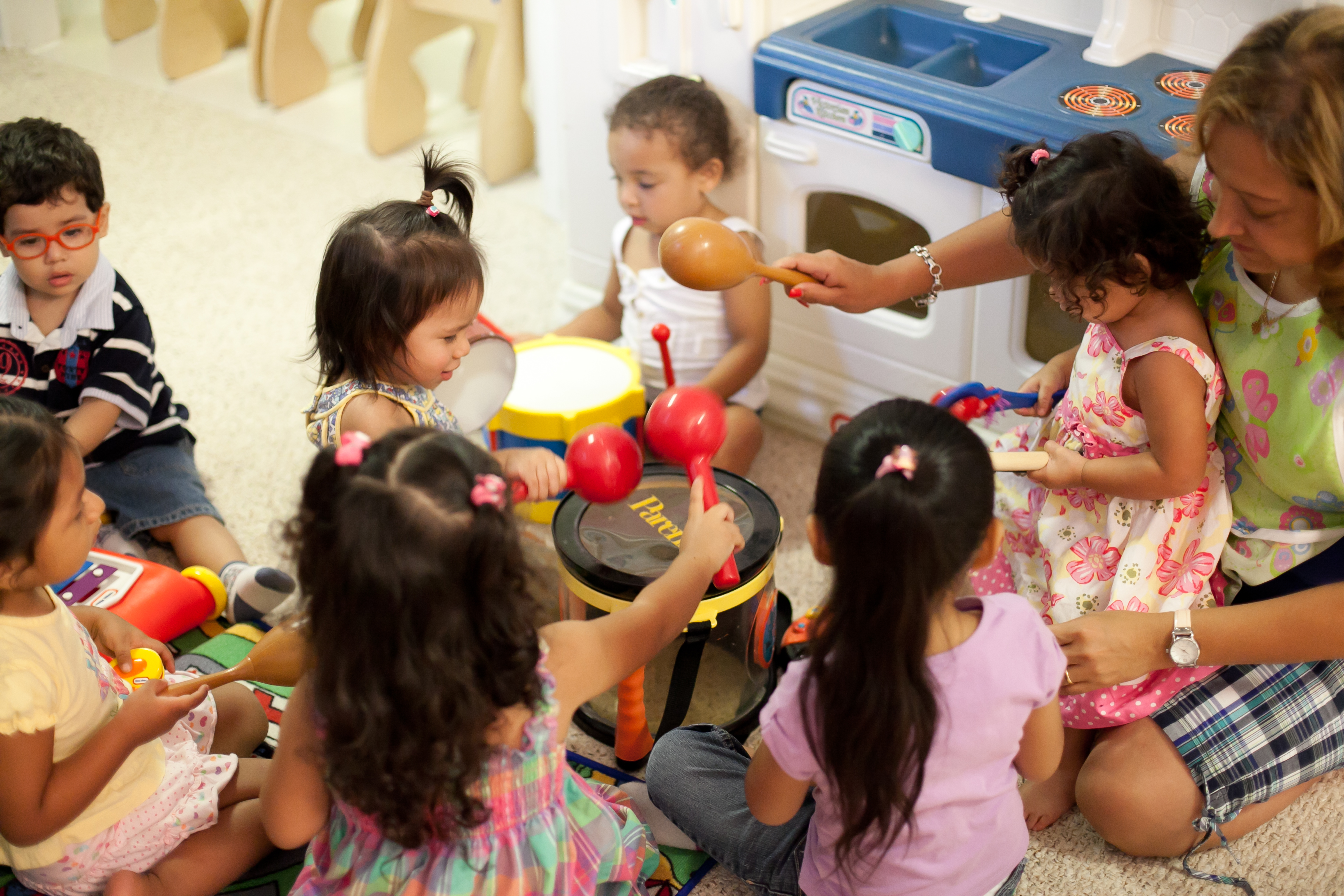 Children playing drums