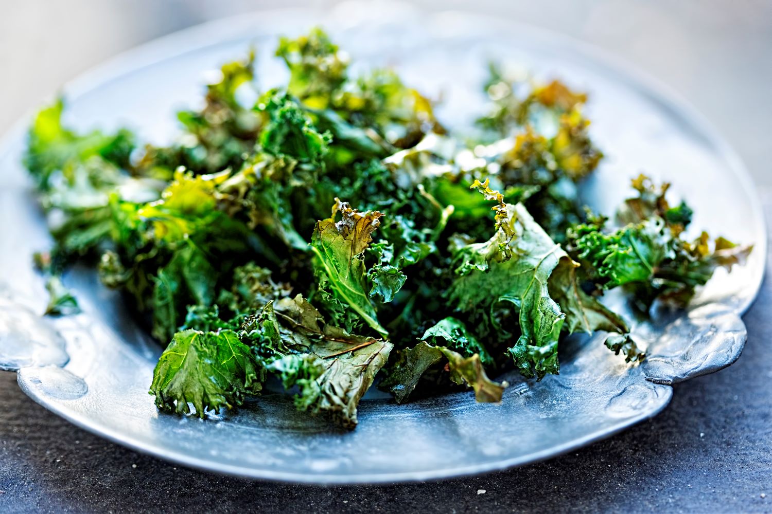 Baked kale chips.