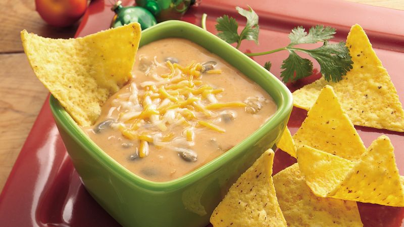 Easy cheesy bean dip.