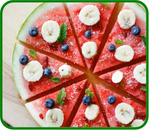 Watermelon pizza.