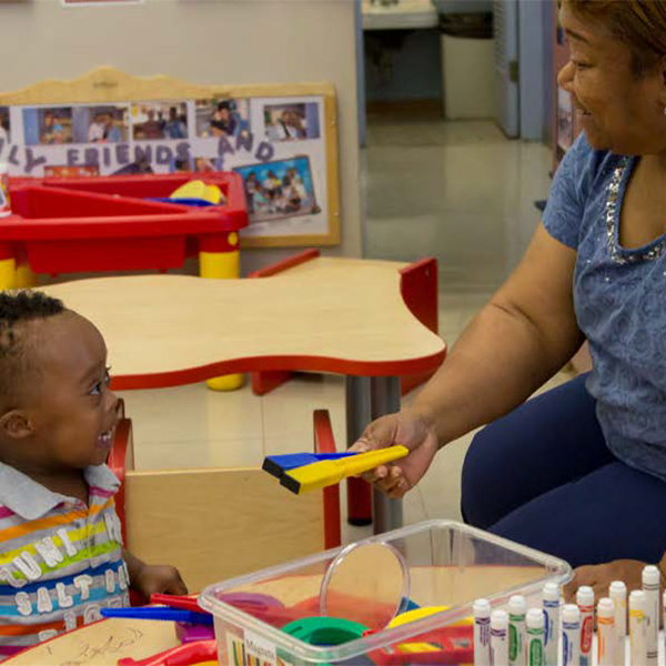 Teacher with child