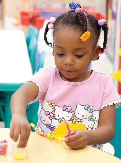 Girl making crafts