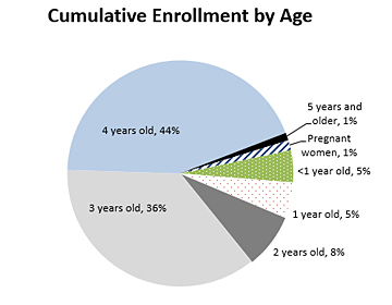 Pie chart - Cumulative Enrollment by Age