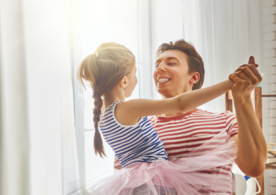 Father and daughter dancing