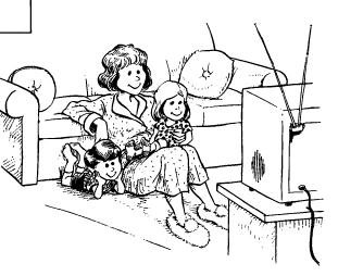 family watching tv