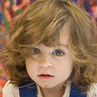 Close up of a young girl's face