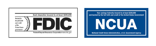 Logos for FDIC and NCUA.