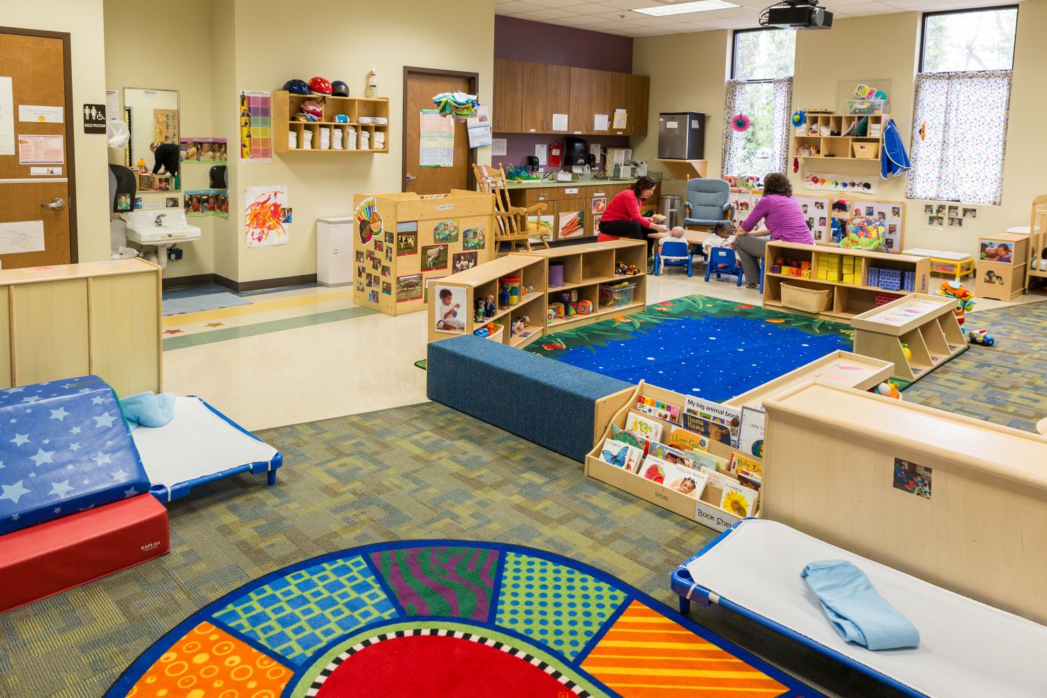 Wide angle view of a daycare environment.