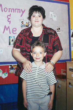 Young Sean Flannagan with mom