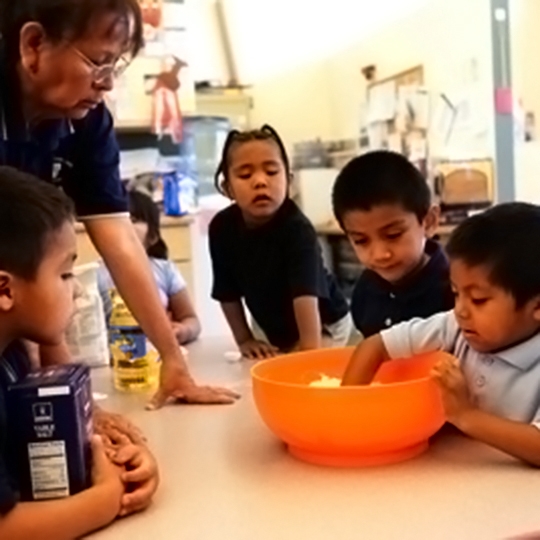 Students learn to make a recipe